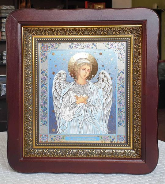 Ангел Защитник икона в киоте под лак 26*23см 12153-n фото