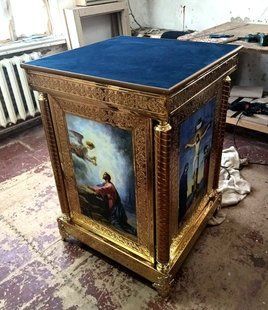 Металлическая риза на престол из булата, 70&times;70 см, без стекла 16400-tk фото
