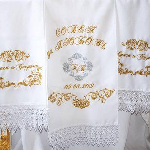 Вишиті весільні рушники на ікони і під ноги (комплект) №57 12714-h фото