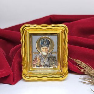 Православная настольная икона Св. Николая для дома, 7&times;6 см 17142-om фото