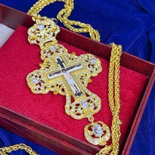 Хрест нагородний з камінням для священника 6644-k фото