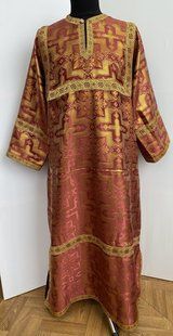 Стихар із парчі (бордовий колір). Довжина 145см 15870-y фото