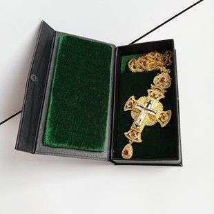 Коробочка/футляр для нагородного хреста священика 23*12*5 см 9679-gr фото