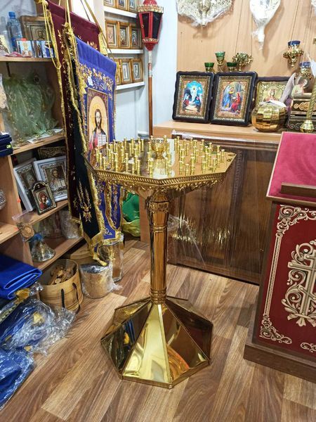 Подсвечник большой из булата на 70 свечей (нитрид титана) 4983-mh фото