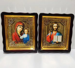Вінчальна пара Спаситель та Казанська Богородиця 32х28см 13648-v фото
