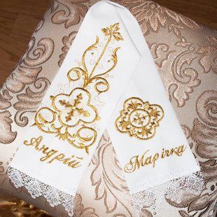 Іменні закладки в Євангеліє на весілля 45*11 см (золота нитка) 13549-h фото