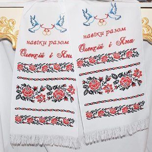 Рушник для перевязывания рук молодым с датой и инициалами №10 12756-h фото